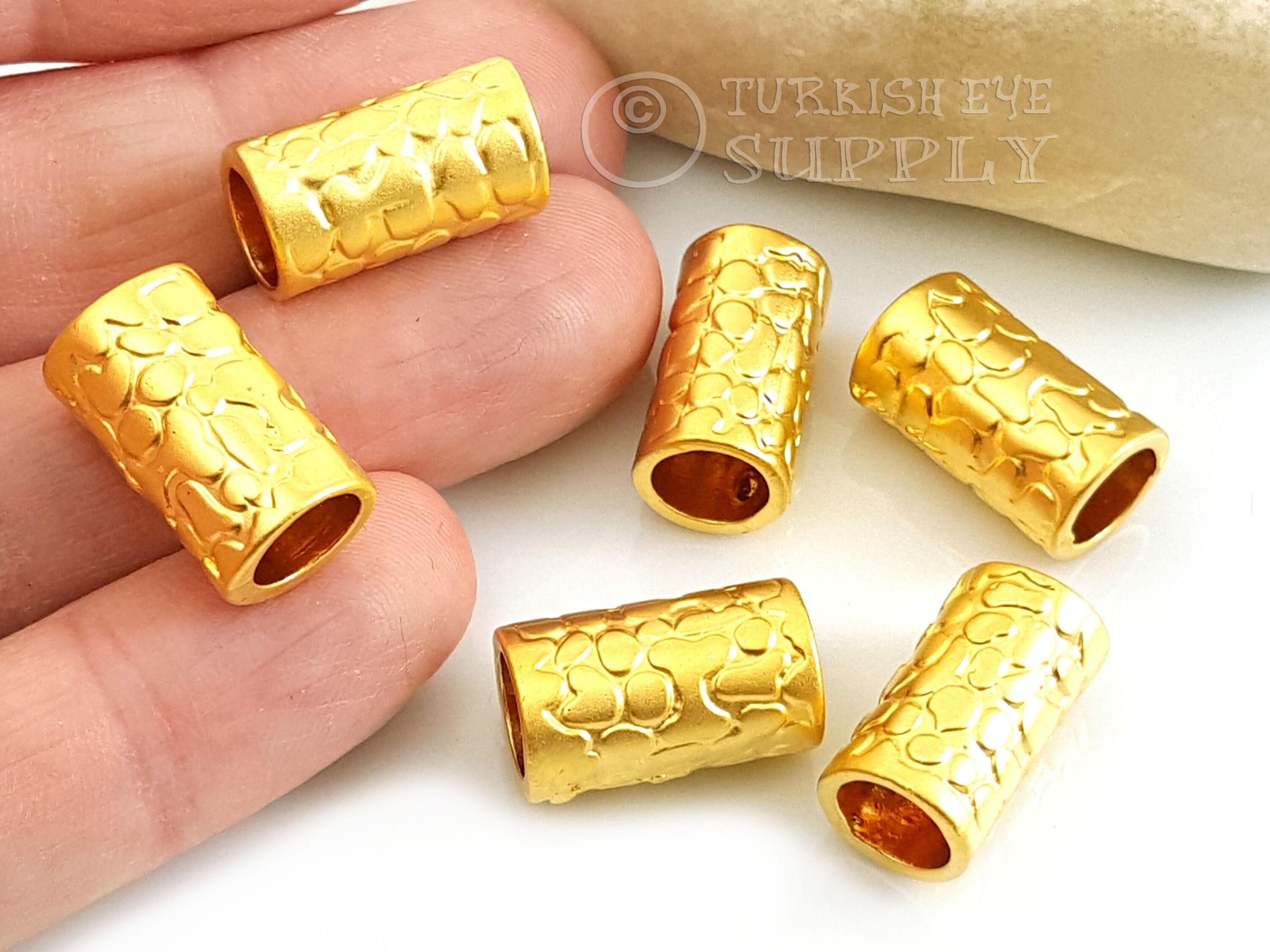 Gold Spacer Beads, Large Tube Spacer, Large Tube Bead, Jewelry ...